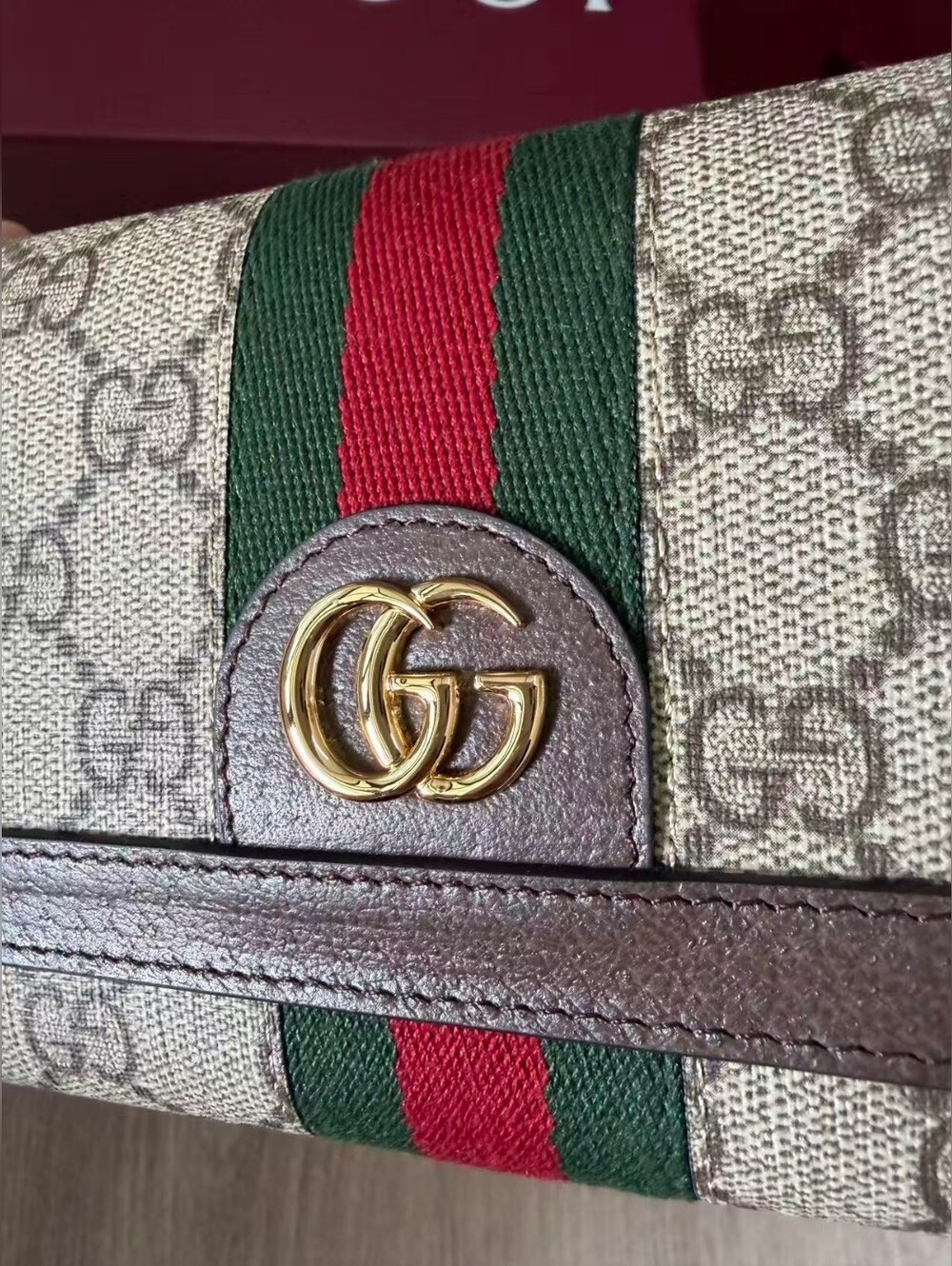Gucci Beige GG Supreme Ophidia wallet on chain - Picture 7 of 16